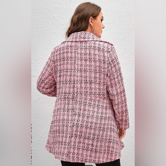 💗SHEIN classy plaid double breasted coat size 4X - Picture 2 of 8